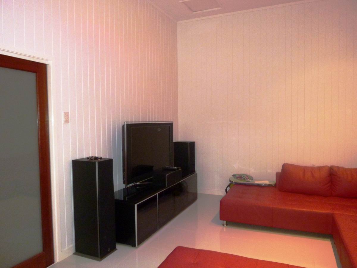 A freshly painted interior room